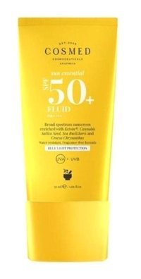 Cosmed Sun Essential Fluid 50 Faktör Tüm Ciltler İçin Leke Karşıtı Nemlendirici Yağsız Suya Dayanıklı Yüz Güneş Kremi 50 ml