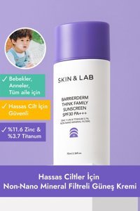 Skin&Lab Barrierderm Think Family 30 Faktör Tüm Ciltler İçin Nemlendirici Suya Dayanıklı Yüz Güneş Kremi 70 ml