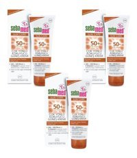 Sebamed Sun Care 50 Faktör Tüm Ciltler İçin Leke Karşıtı Nemlendirici Yağsız Suya Dayanıklı Yüz ve Vücut Güneş Kremi 3x75 ml