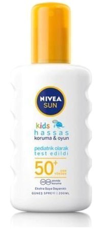 Nivea 50 Faktör Hassas Ciltler İçin Leke Karşıtı Nemlendirici Yağsız Suya Dayanıklı Yüz ve Vücut Güneş Kremi 200 ml