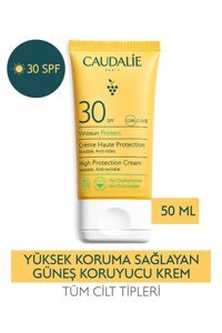 Caudalie 30 Faktör Tüm Ciltler İçin Leke Karşıtı Nemlendirici Yağsız Suya Dayanıklı Yüz ve Vücut Güneş Kremi 50 ml