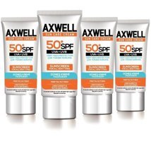 Axwell 50 Faktör Tüm Ciltler İçin Leke Karşıtı Nemlendirici Suya Dayanıklı Yüz Güneş Kremi 4x50 ml