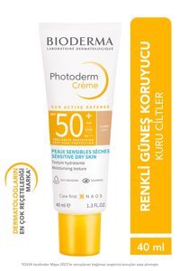 Bioderma Photoderm Renkli 50 Faktör Kuru Ciltler İçin Nemlendirici Kapatıcılı Suya Dayanıklı Yüz Güneş Kremi 40 ml