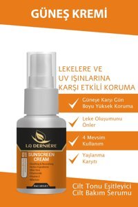 La Derniere 50 Faktör Tüm Ciltler İçin Leke Karşıtı Nemlendirici Yağsız Suya Dayanıklı Yüz ve Vücut Güneş Kremi 50 ml