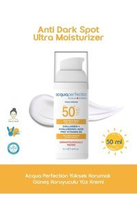 Acqua Perfection 50 Faktör Tüm Ciltler İçin Leke Karşıtı Nemlendirici Yağsız Suya Dayanıklı Yüz Güneş Kremi 50 ml