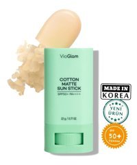 Vioglam Matte Sun Stick 50 Faktör Tüm Ciltler İçin Leke Karşıtı Nemlendirici Yağsız Suya Dayanıklı Yüz ve Vücut Güneş Kremi 25 ml