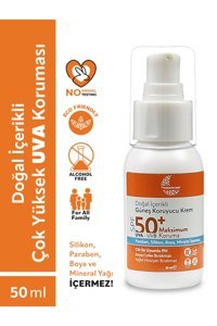 Organik Baby 50 Faktör Tüm Ciltler İçin Leke Karşıtı Nemlendirici Yağsız Suya Dayanıklı Yüz ve Vücut Güneş Kremi 50 ml