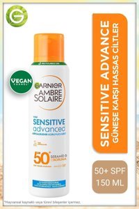 Garnier Ambre Solaire 50 Faktör Hassas Ciltler İçin Nemlendirici Suya Dayanıklı Yüz Güneş Kremi 150 ml