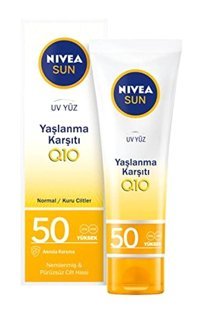 Nivea Sun 50 Faktör Tüm Ciltler İçin Leke Karşıtı Nemlendirici Yaşlanma Karşıtı Suya Dayanıklı Yüz ve Vücut Güneş Kremi 50 ml