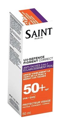 Saint 50 Faktör Tüm Ciltler İçin Leke Karşıtı Nemlendirici Yağsız Suya Dayanıklı Yüz ve Vücut Güneş Kremi 50 ml