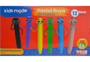 Kidsmode Yağlı Yuvarlak 12 Renk Pastel Boya