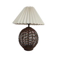 Mira Rattan Pvc Başlıklı Krem Plastik Ayaklı Abajur