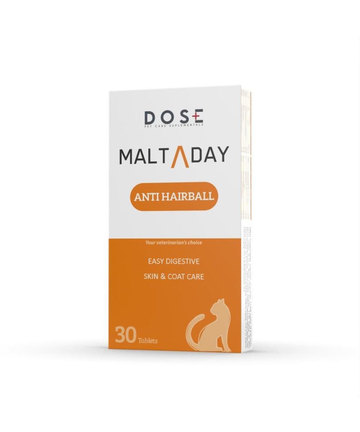 Dose Anti-Hairball Tüy Dökme Yetişkin Kedi Vitamini Tablet 2x15'li