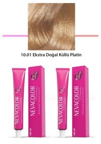 Neva Color 10.01 Ekstra Doğal Küllü Platin Krem Saç Boyası 2x50 ml