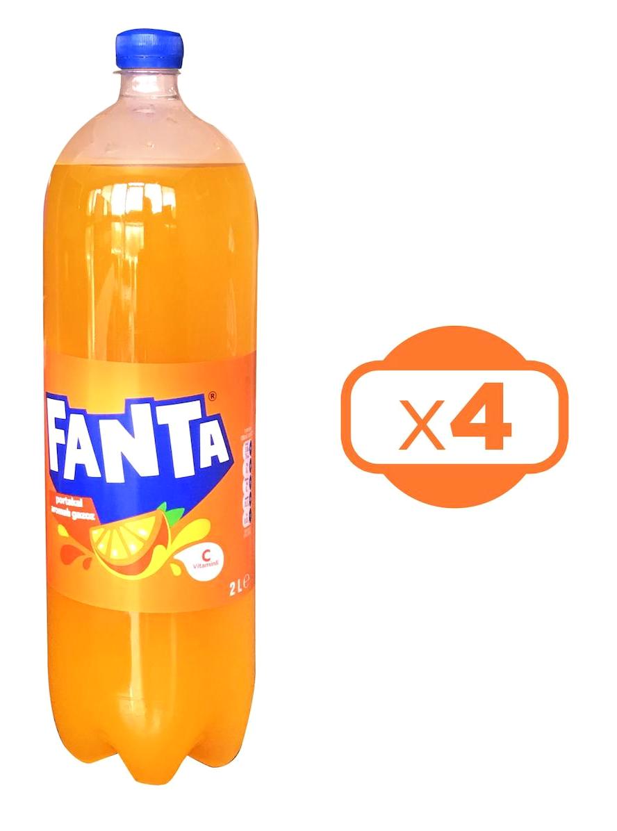 Fanta Portakallı Pet Gazoz 4 Adet 2 lt