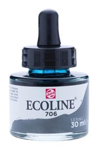 Talens Ecoline 30 ml Deep Grey 706 Sulu Boya