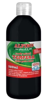 Alpino Tempera 500 ml Siyah Sulu Boya