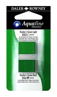 Daler Rowney Aquafine Tablet Light Green Dark Green Sulu Boya