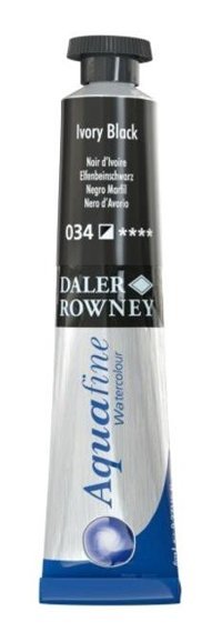 Daler Rowney Aquafine Tüp 8 ml 034 Ivory Black Sulu Boya