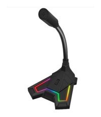 Rampage SN-RMX2 Chatty Type A Kablolu Yayıncı USB RGB Oyuncu Masaüstü Mikrofonu Siyah