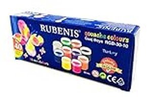 Rubenis RGB-30-10 Çok Renkli 10x30 ml Guaj Boya Set