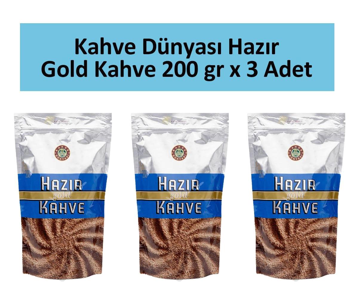 Kahve Dünyası Gold Sade 3x200 gr Hazır Kahve