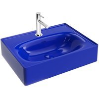 Vitra Equal 7241B4400001 Tekli 60 cm Seramik Oval Lavabo Mavi