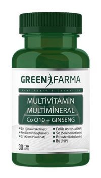 green Farma Multivitamin & Multimineral Aromasız Yetişkin Vitamin 30 Kapsül