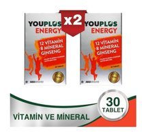 You Plus Energy 12 Vitamin 8 Mineral Ginseng Aromasız Yetişkin Vitamin 2x30 Tablet