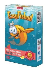 Easy Fish Oil Çocuk Çilek Ve Limon Çilek - Limon Çocuk Vitamin 30 Jelt Form