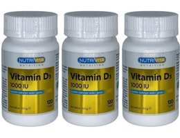 Nutrivita Vitamin D3 Aromasız Yetişkin Vitamin 3x120 Tablet