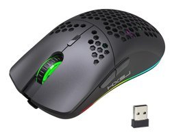 Hxsj T66 RGB Ergonomik Makrolu Kablosuz Siyah Optik Gaming Mouse