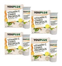 You Plus Vitamin C Çinko Propolis Efervesan Limonlu Yetişkin Vitamin 4x20 Tablet