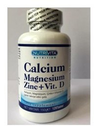 Nutrivita Calcium Magnesium Zinc - D Vitamin Aromasız Yetişkin Vitamin 120 Tablet