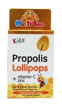 Multiball Kids Propolis Vitamin C Lollipops Bitki Ekstralar Çocuk Vitamin 7 Adet