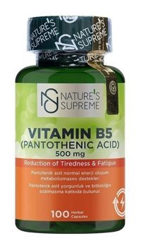 Nature'S Supreme Vitamin B5 Aromasız Yetişkin Vitamin 100 Kapsül