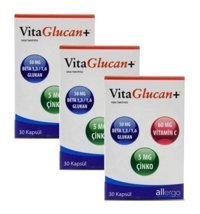 Vitaglucan Beta Glukan Vitamin C Çinko Aromasız Yetişkin Vitamin 3x30 Kapsül