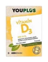 You Plus Vitamin D3 Aromasız Yetişkin Vitamin 20 ml