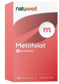 Natuwell Metilfolat Aromasız Yetişkin Vitamin 30 Tablet