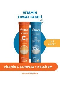 Vitago Vitamin C Vitamin D Çinko + Kalsiyum Portakallı Yetişkin Vitamin 20 Tablet