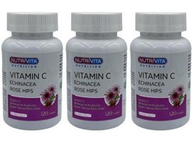 Nutrivita Vitamin C Vitamini Echinacea Çiçek Yetişkin Vitamin 3x120 Tablet