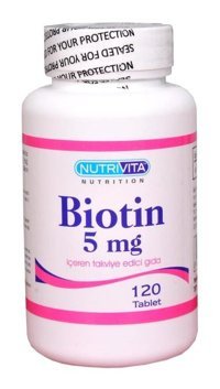 Nutrivita Biotin Aromasız Yetişkin Vitamin 120 Tablet