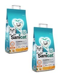 Sanicat Duo Clumping White Topaklanan İnce Taneli Bentonit Kedi Kumu 2x10 lt