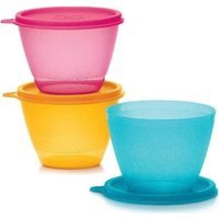 Tupperware 3 Parça Oval - Yuvarlak Plastik Saklama Kabı