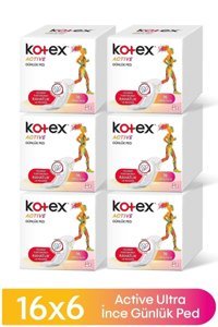 Kotex Active Organik Antialerjik İnce Normal 16'lı Hijyenik Ped 6 Adet