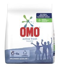 Omo Active Fresh Beyazlar İçin 624 Yıkama Toz Deterjan 24x4 kg