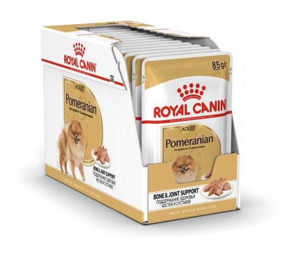 Royal Canin Pomeranian Pouch Tavuk Aromalı Parça Etli Yetişkin Köpek Maması 85 gr 12'li