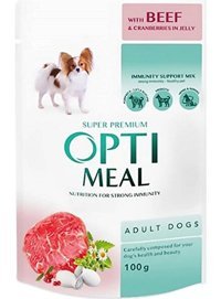 Optimeal Sığır Etli Aromalı Parça Etli Yetişkin Köpek Maması 1 kg Tekli