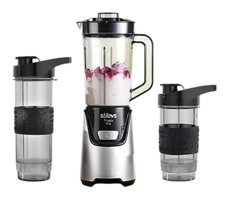 Stilevs Tropix Pro 1.2 lt Plastik Hazneli Buz Kırıcılı Turbolu 4 Bıçaklı Kişisel 5'li Smoothie Blender Gümüş