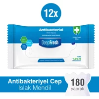 Deep Fresh Antibakteriyel 15 Yaprak 12'li Paket Islak Mendil